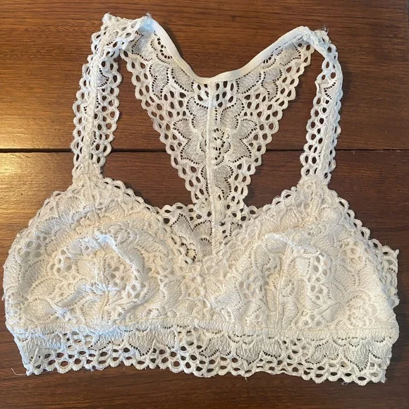 BUNDLE 4 Aerie Lace Bralettes Razorback (Black, White, Light Pink, Maroon) - Picture 4 of 12